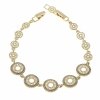 4702 Bransoletka elegancka złota 17+2cm pozłacana 14k wzór grecki